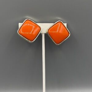 Retro Orange Square Earrings JP323 2/$10